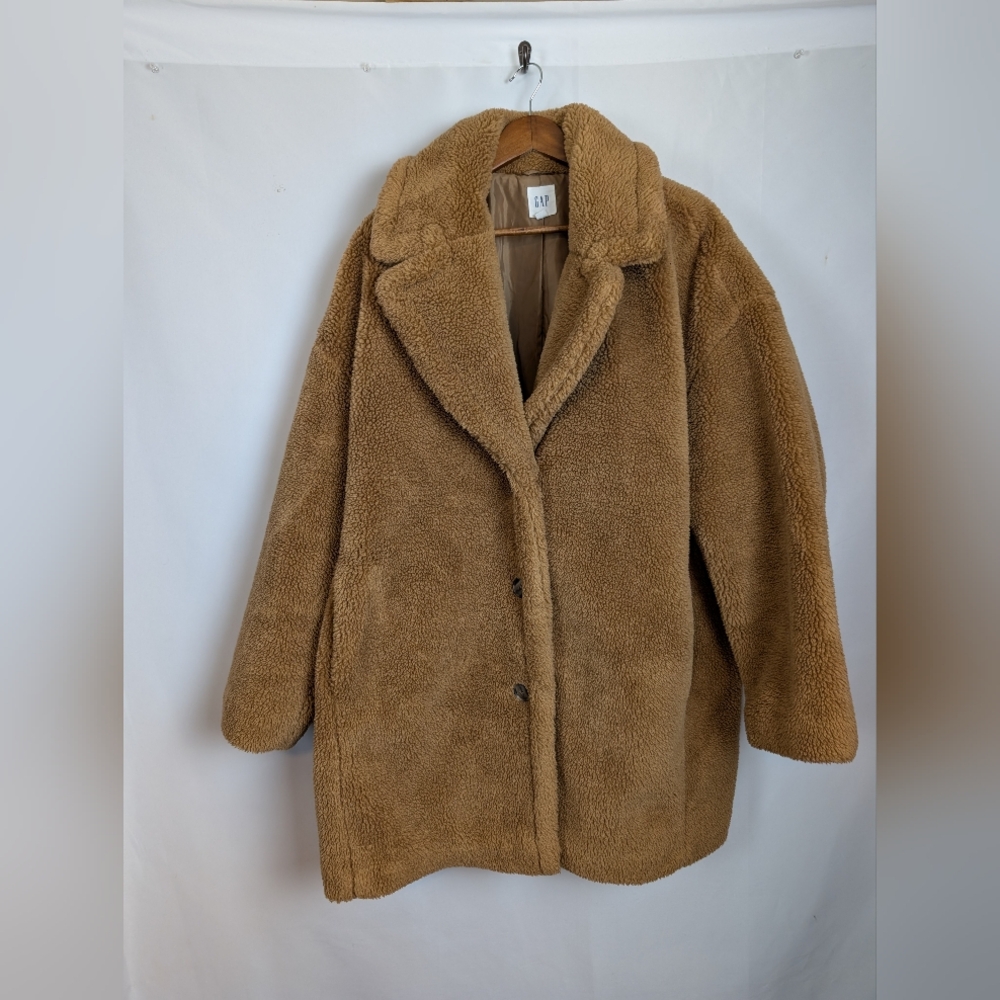 Gap Coat Sherpa Brown Size XXL Teddy Bear Outdoorsy Athleisure - Picture 1 of 9